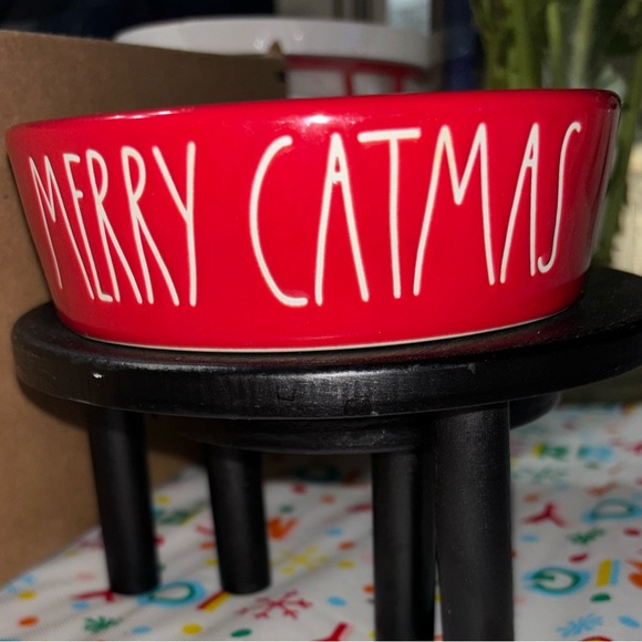 Rae Dunn MERRY CATMAS Cat Kitten Food Dish / Bowl - Picture 4 of 6